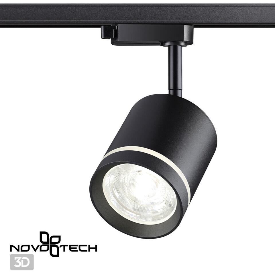 Фото №7  NOVOTECH 358801 PORT NT21 236 черный Светильник трековый однофазный трехжильный IP20 LED 15W 1300Лм 4000K 85-265V ARUM