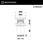 Превью фото №2  Донный клапан WHITECROSS A706XXXXS для умывальника, клик-клак (RAL мат)