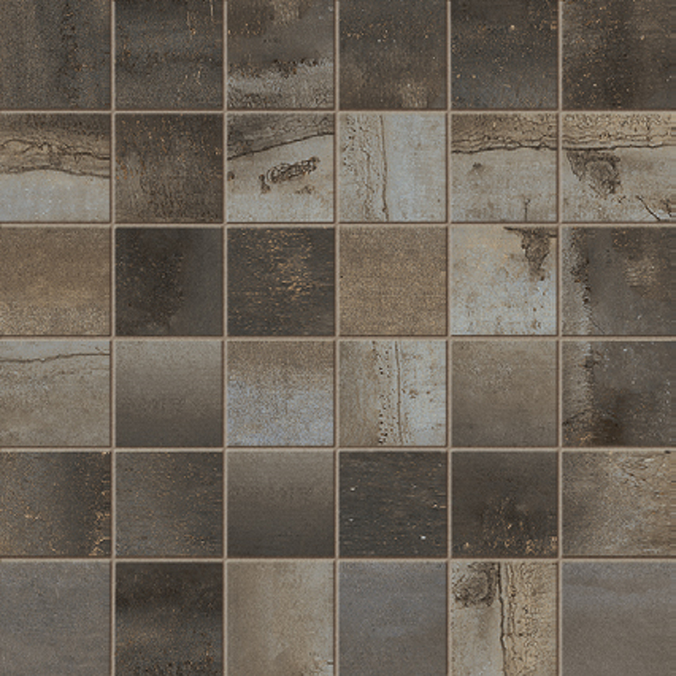 Фото №1  Мозаика ASCOT Мозаика MIX STEELWALK METAL RETT ( 36PZ ) 29,6X29,6