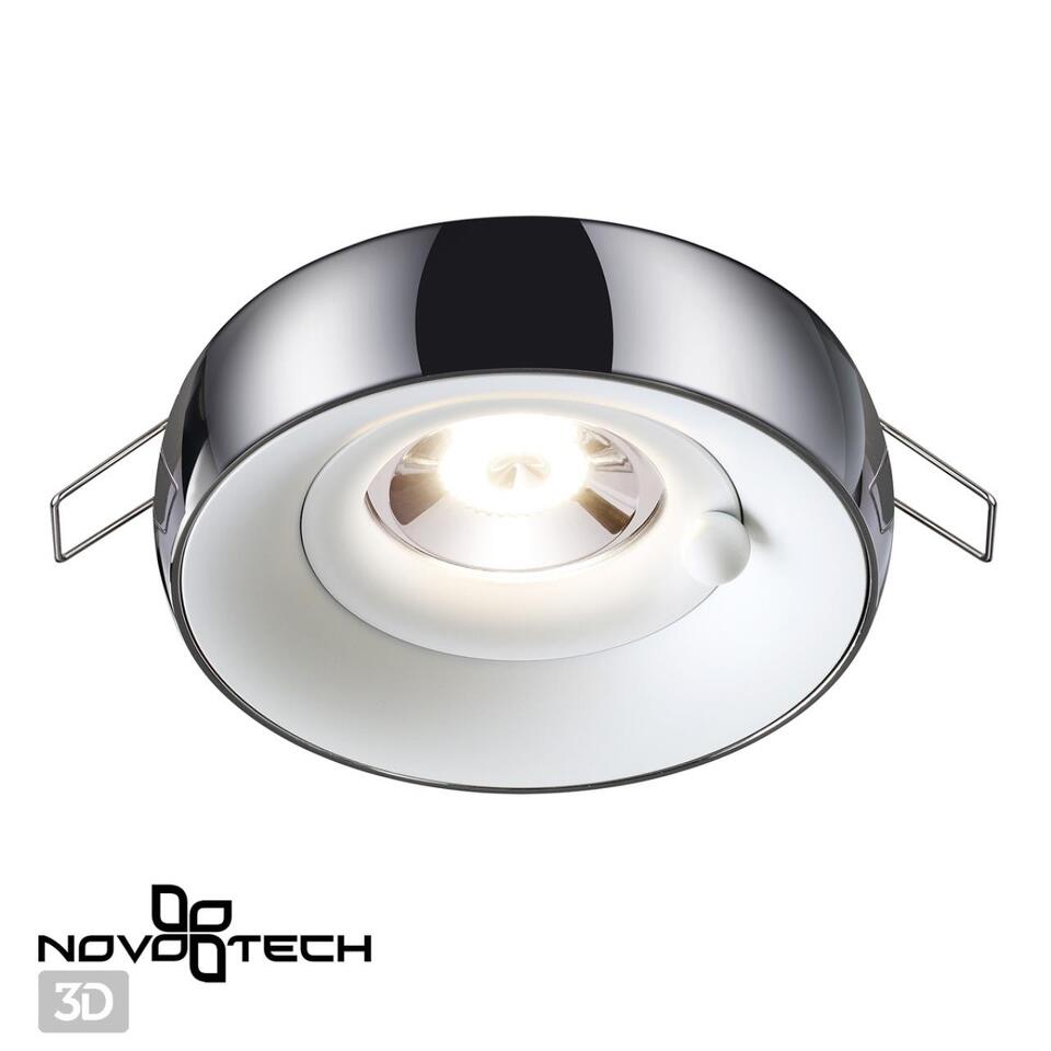 Фото №2  NOVOTECH 370799 SPOT NT21 531 белый/хром Светильник встраиваемый влагозащищенный IP44 GU10 50W 220V WATER
