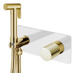 Превью фото №1  Boheme Смеситель гигиенический STICK WHITE TOUCH GOLD