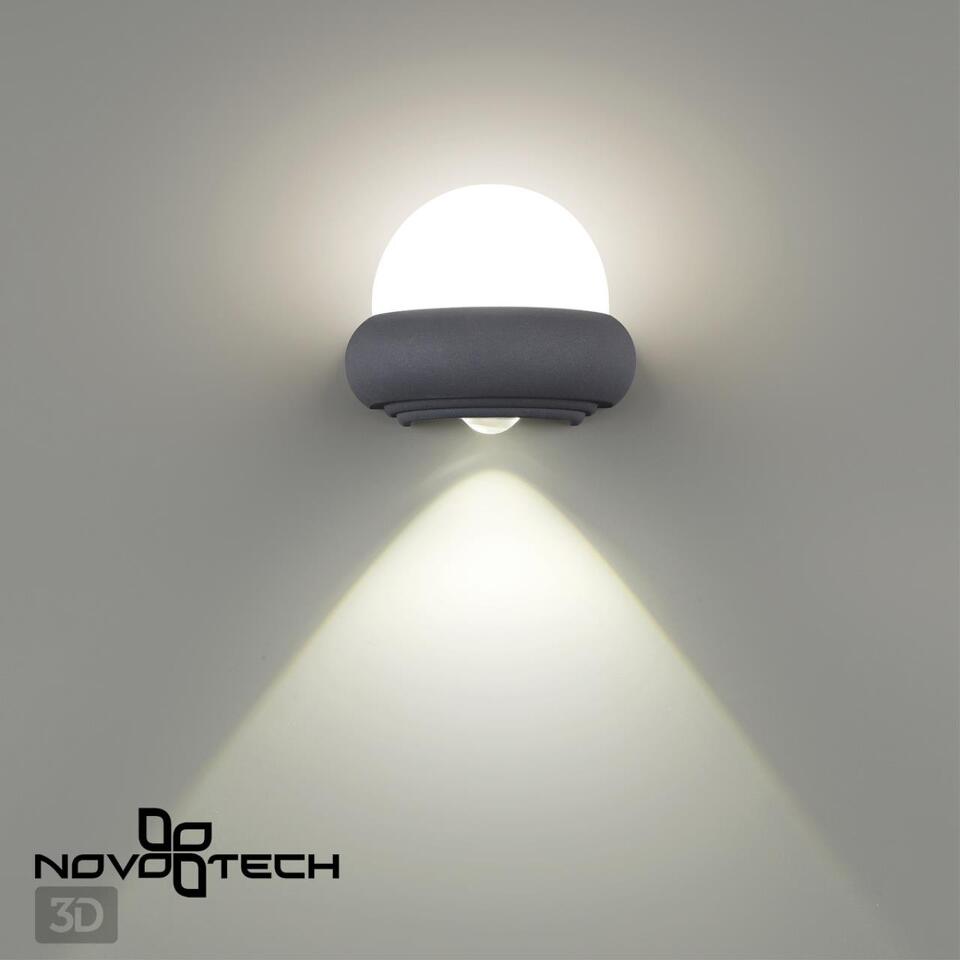 Фото №4  NOVOTECH 358566 STREET NT21 379 темно-серый Ландшафтный настенный светильник IP54 LED 4000K 7W 85-265V CALLE
