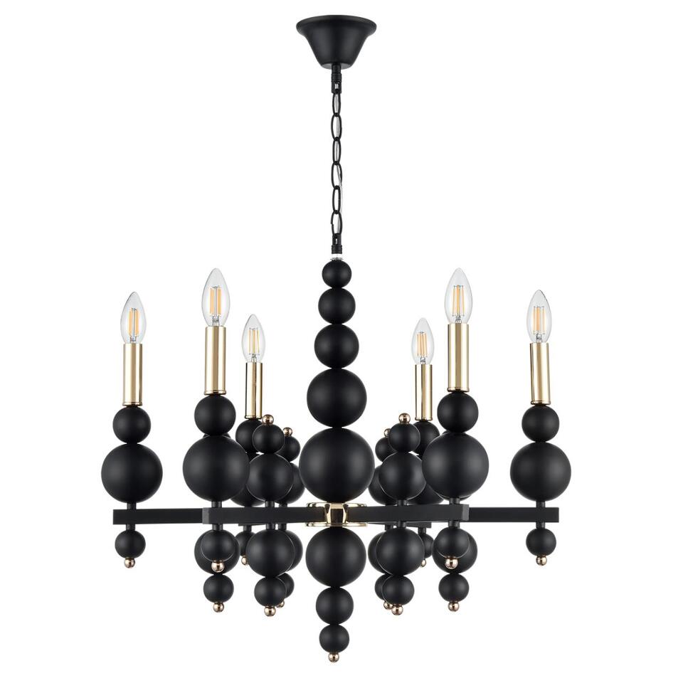 Фото №8  Люстра LUMION 8106/6 MODERNI LN26 130 черный/золото, металл Люстра Е14 6*40W 220V NANA