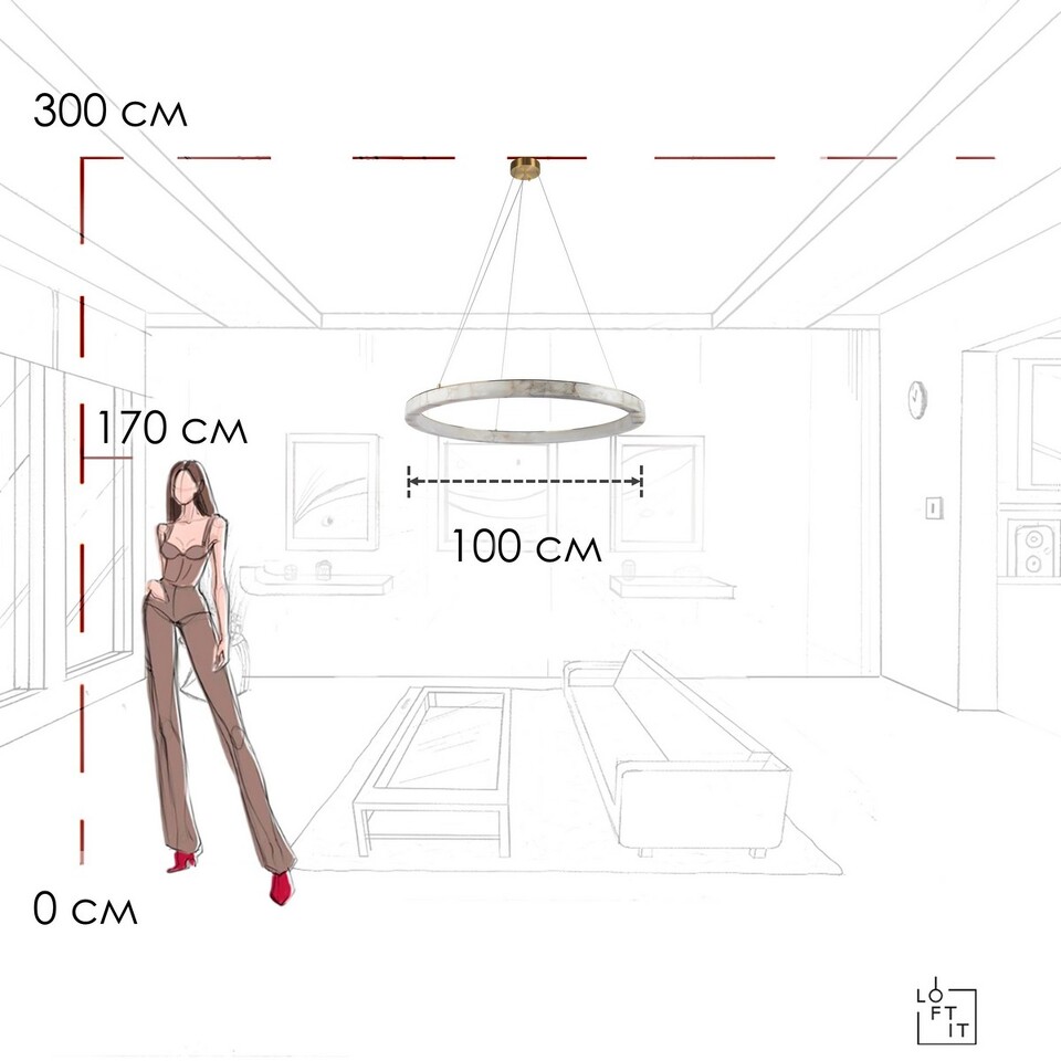 Фото №11  Подвесной светильник 10408/1000 Подвесной светильник LOFT IT Mondrian