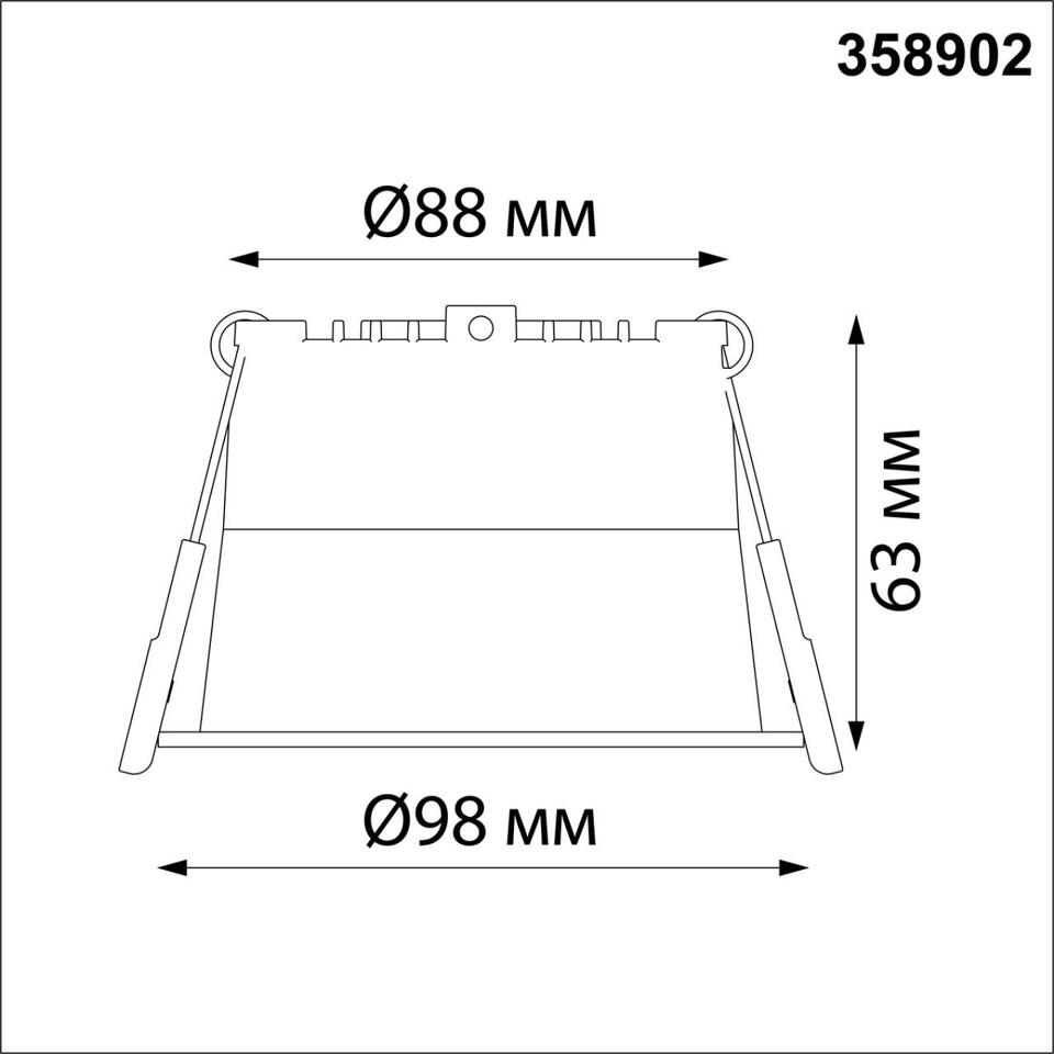 Фото №4  NOVOTECH 358902 SPOT NT22 472 черный Светильник встраиваемый светодиодный IP20 LED 4000К 12W 220V TRAN