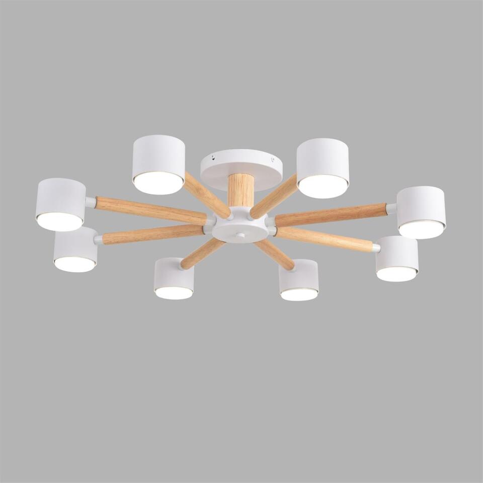 Фото №7  LUMION 8306/8C COMFI LN26 333 белый, дерево/металл Светильник потолочный GX53 LED 8*7W 220V VUDI