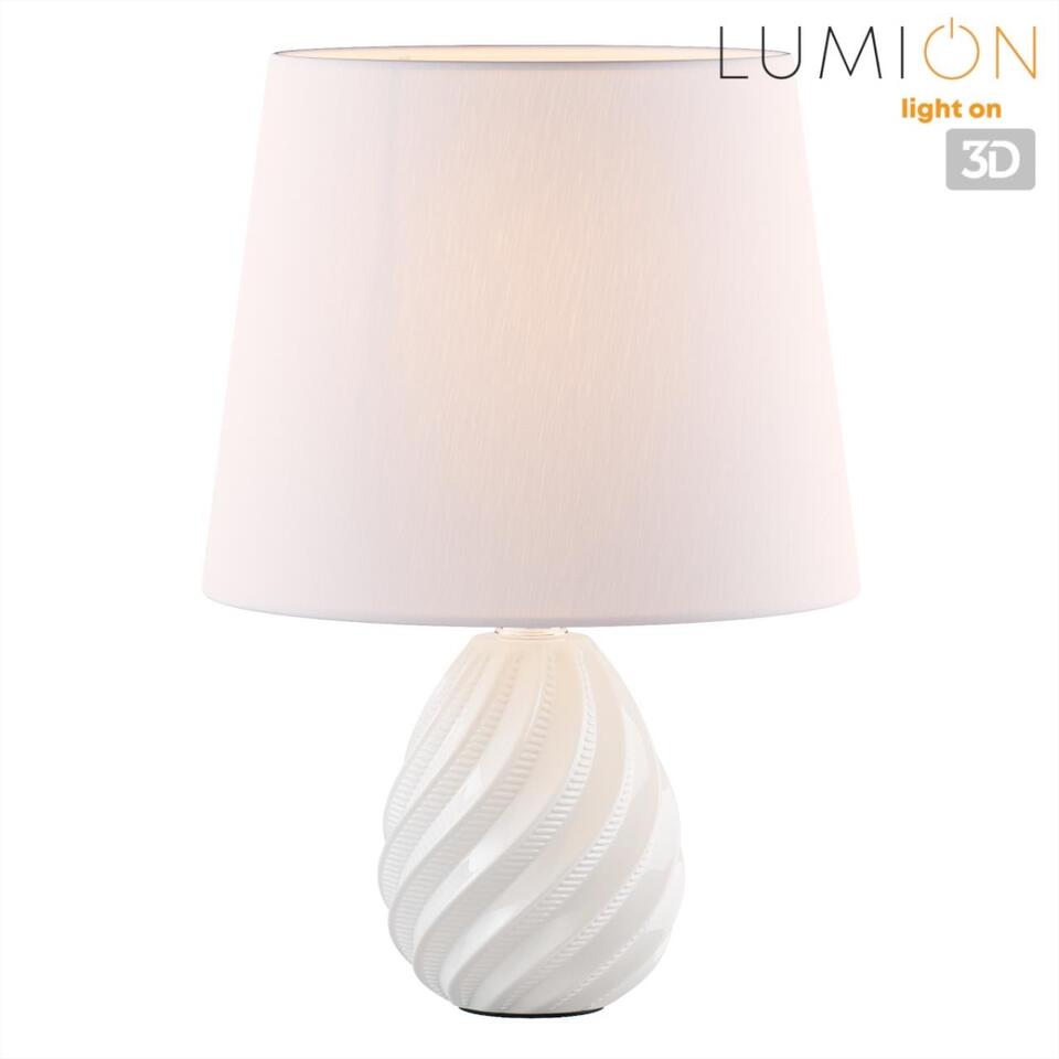 Фото №7  Настольная лампа LUMION 8143/1T MODERNI LN26 492 белый, керамика/текстиль Настольная лампа Е27 1*60W 220V KEILA