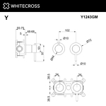 Превью фото №2  Смеситель скрытого монтажа на 3 потребителя WHITECROSS Y Y1243GM (оружейная сталь)