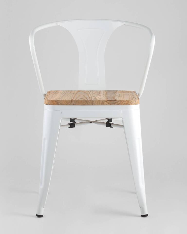 Фото №9  Стул TOLIX ARM WOOD с подлокотниками белый