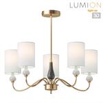 Превью фото №1  Люстра LUMION 6590/5 CLASSI LN26 055 латунь/мятный зеленый, металл, керамика/текстиль Люстра подвесная E14 5*40W 220V ANRI