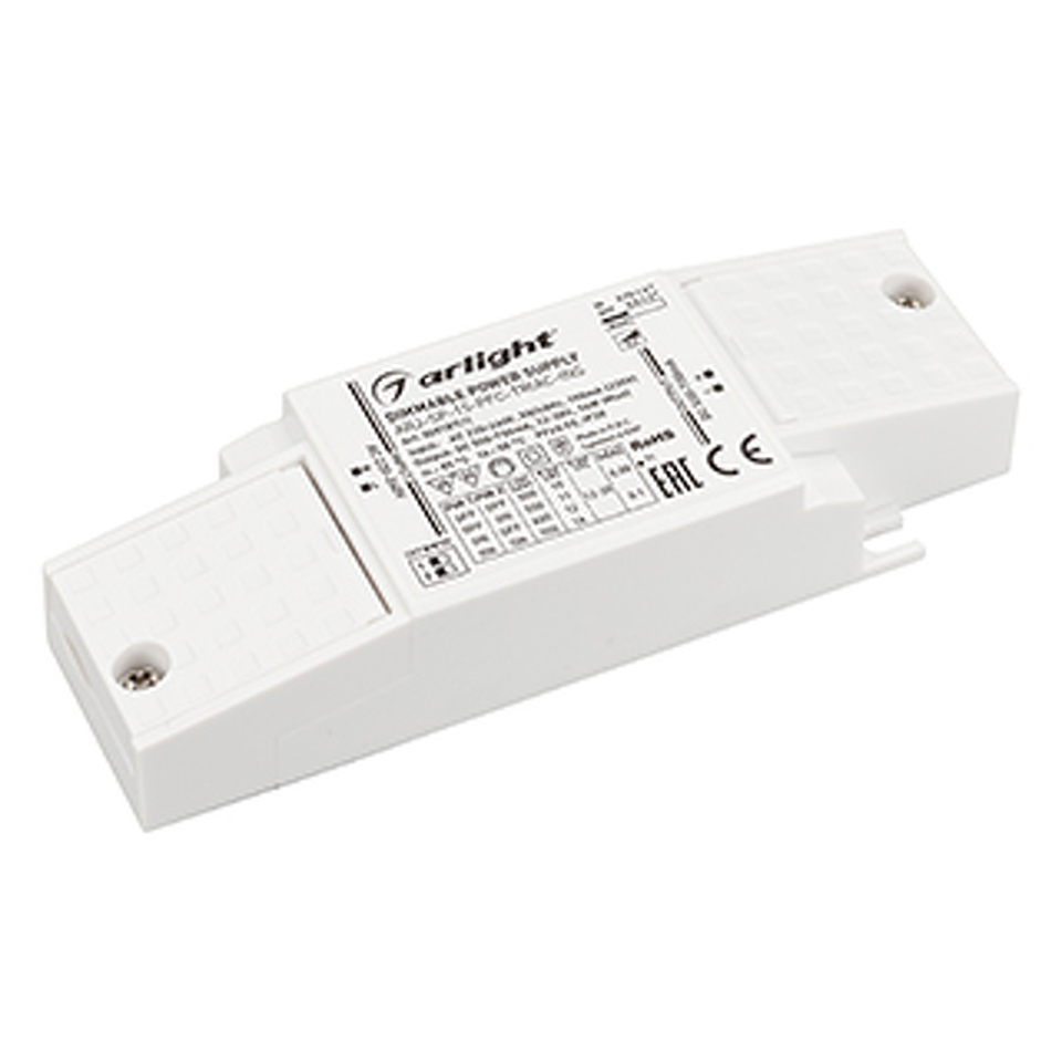 Фото №1  Arlight Блок питания ARJ-SP-15-PFC-TRIAC-INS (14W, 12-20V, 0.5-0.7A) ( IP20 Пластик, 5 лет)
