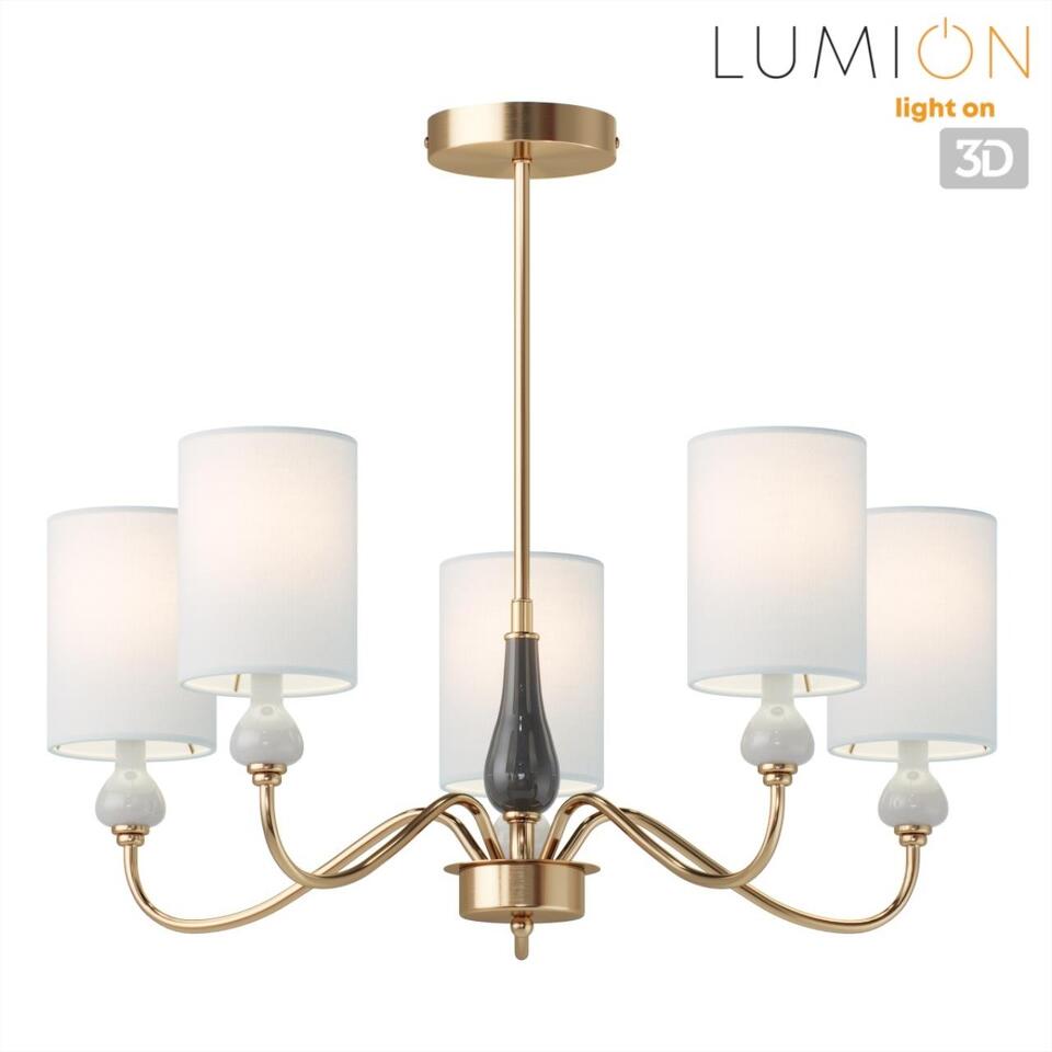 Фото №9  Люстра LUMION 6590/5 CLASSI LN26 055 латунь/мятный зеленый, металл, керамика/текстиль Люстра подвесная E14 5*40W 220V ANRI