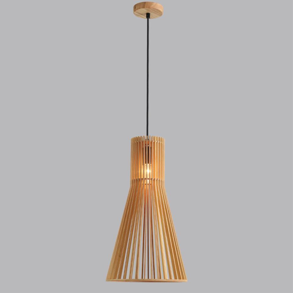 Фото №6  Подвесной светильник LUMION 8384/1A ECO LN26 323 бежевый дерево Подвес E27 60W 220V GERDA