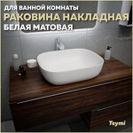 Превью фото №1  Раковина Teymi Раковина Solli 50 artceramic, накладная, Белая Матовая T50390
