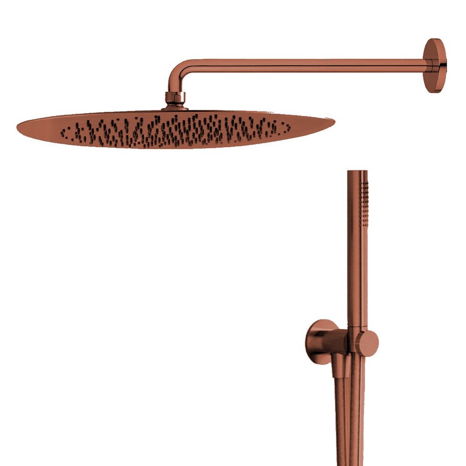 Фото №4  KT028EXX AQUAelite Metal 316, комплект для душа с гарнитуром, нержавеющая сталь, верхний душ 250 мм Красная бронза шлиф., PVD 17Q