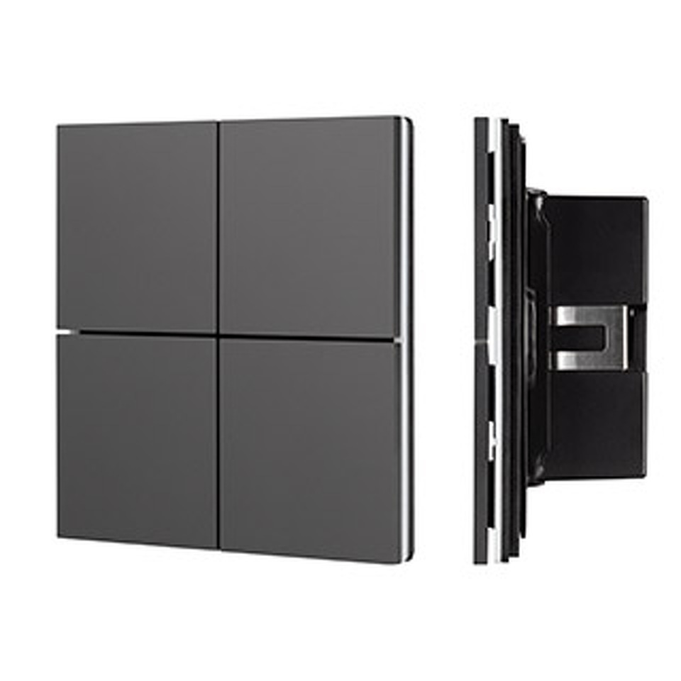 Фото №1  IARL INTELLIGENT ARLIGHT Кнопочная панель KNX-304-23-IN Black (BUS, Frameless) ( IP20 Металл, 2 года)