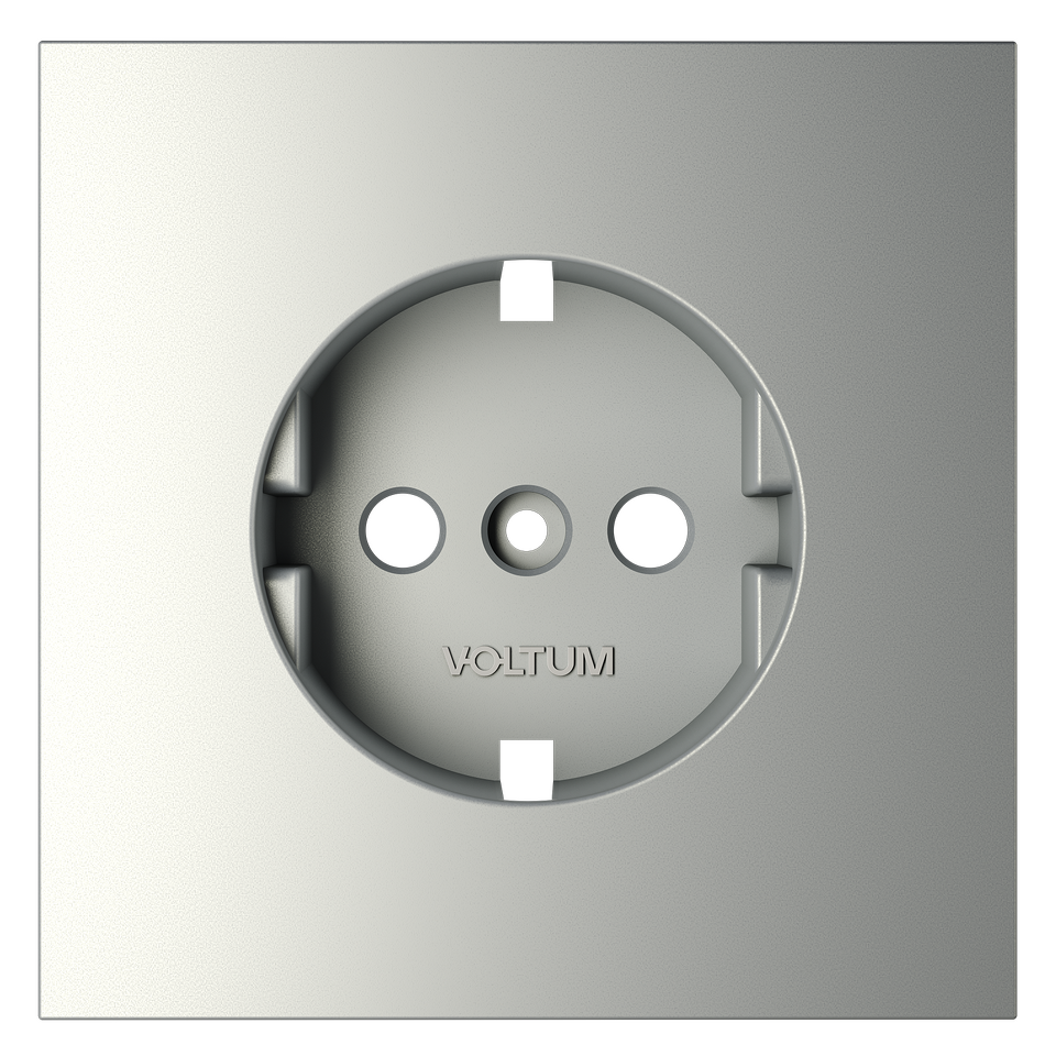 Фото №3  VOLTUM Накладка для розетки с заземлением, S70 (сталь)