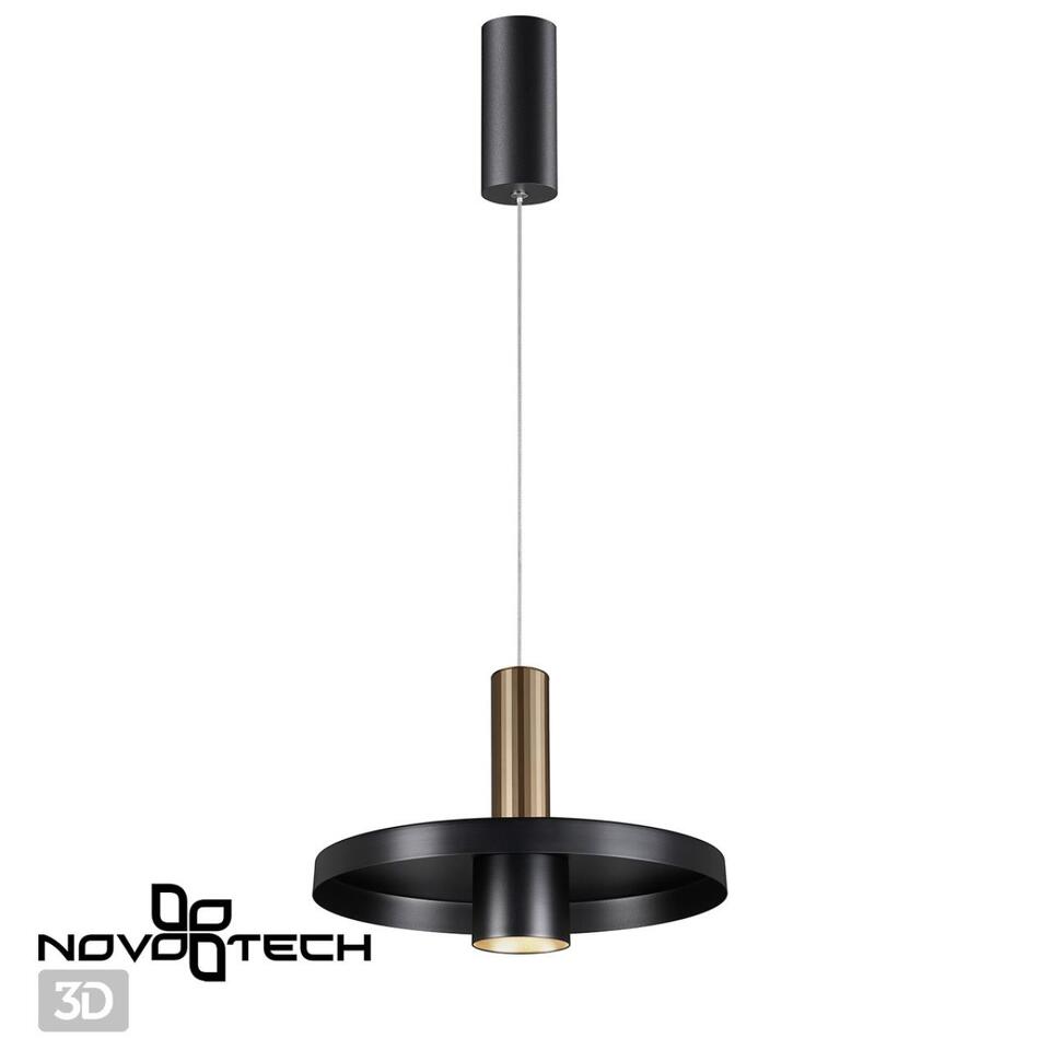 Фото №5  Подвесной светильник NOVOTECH 358984 OVER NT22 328 бронза светлая/черный Светильник светодиодный накладной, провод 2м IP20 LED 4000K 15W 220V ALBA