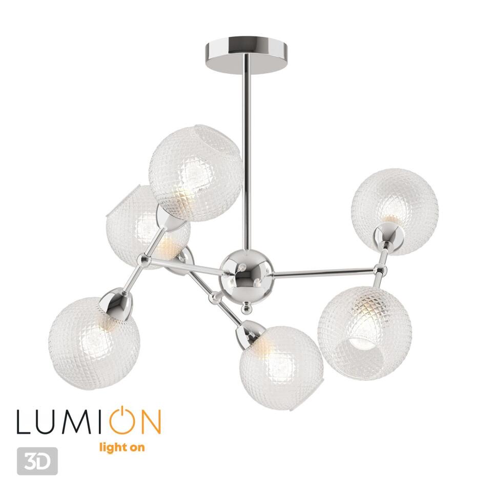 Фото №4  Люстра LUMION 4438/6C MODERNI LN 000 хром, стекло Люстра на штанге E14 6*40W 220V EVERLY