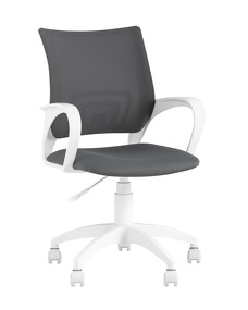 Фото Кресло офисное Topchairs ST-BASIC-W серая ткань крестовина белый пластик