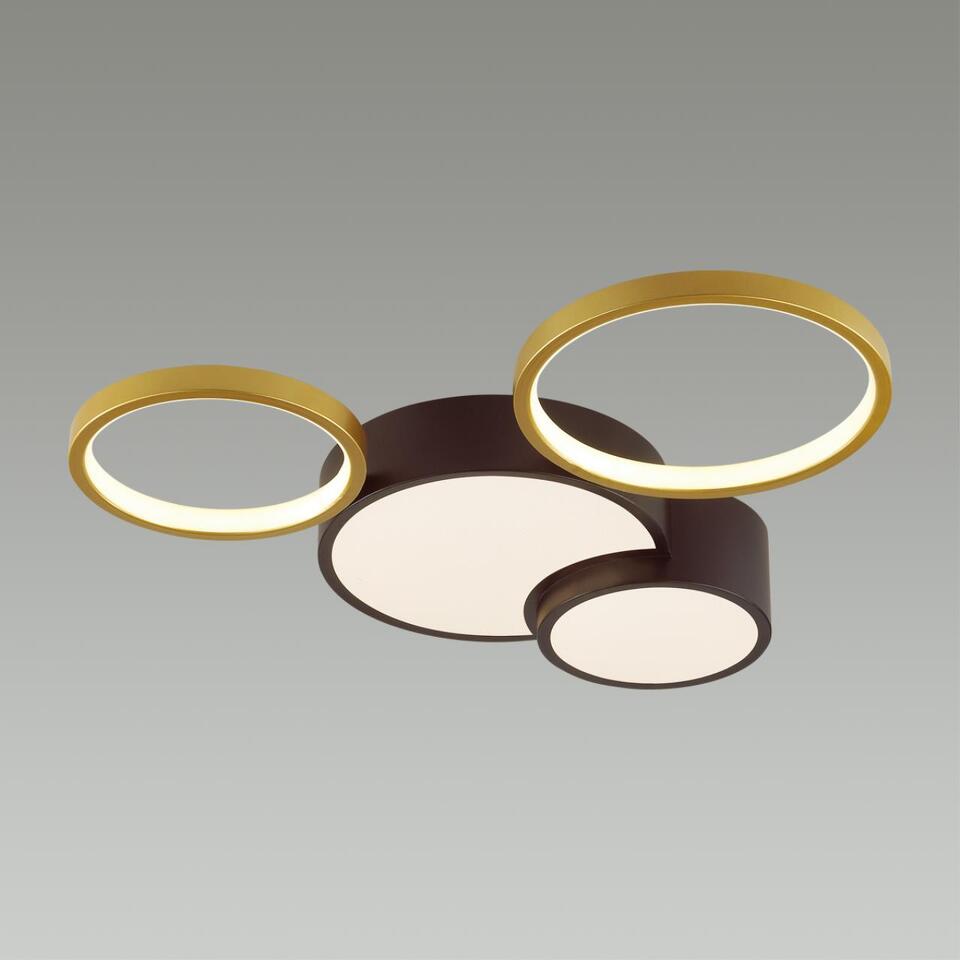 Фото №4  Люстра LUMION 5255/64CL LEDIO LN23 000 черный, матовое золото Люстра потолочная диммир. с ДУ LED 64W 220V NORBERT