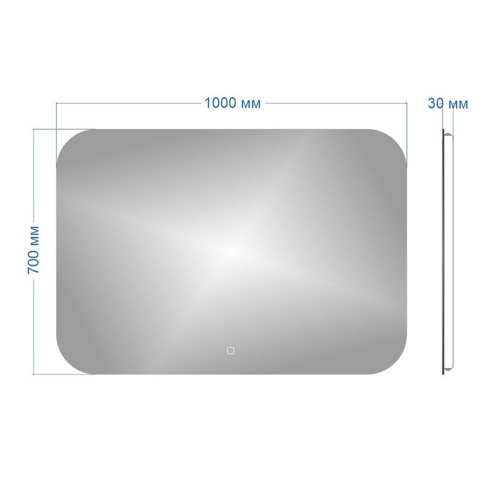 Фото №11  Teymi Зеркало Solli Oreol 100х70, LED подсветка, сенсор T20228S