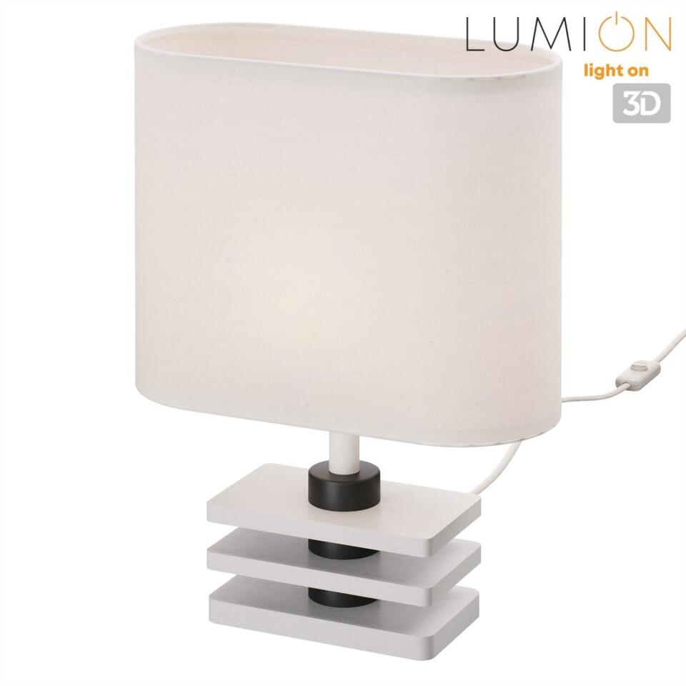 Фото №8  Настольная лампа LUMION 8206/1T COUNTY LN26 512 белый, дерево/текстиль Настольная лампа E27 1*60W 220V MADERANA