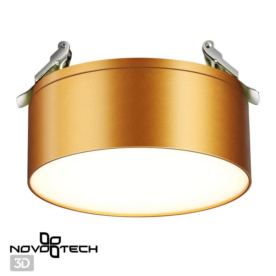 Фото №5  NOVOTECH 358754 SPOT NT21 449 матовое золото Светильник встраиваемый светодиодный IP20 LED 24W 4000K 2100Лм 100-265V PROMETA