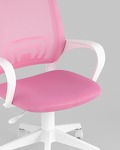 Превью фото №9  Кресло Кресло офисное TopChairs ST-BASIC-W розовый крестовина пластик белый
