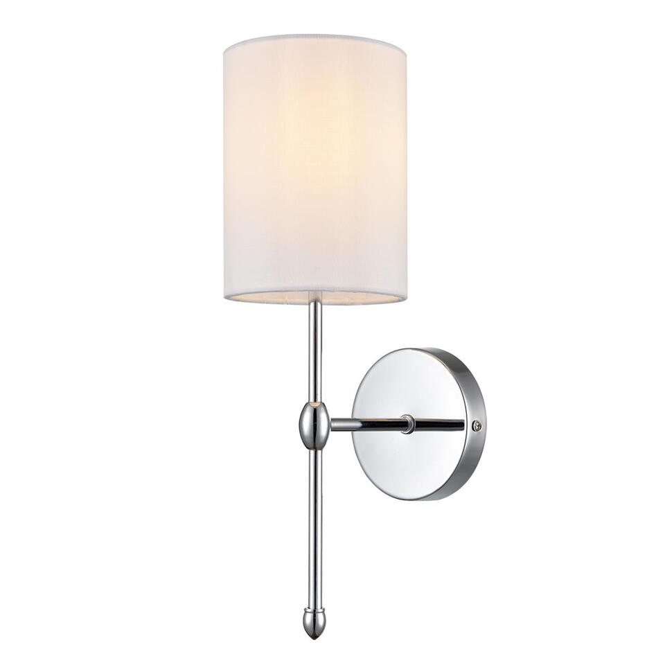 Фото №7  LUMION 6589/1W CLASSI LN26 063 хром/белый, металл/текстиль Бра E14 1*40W 220V LATTI