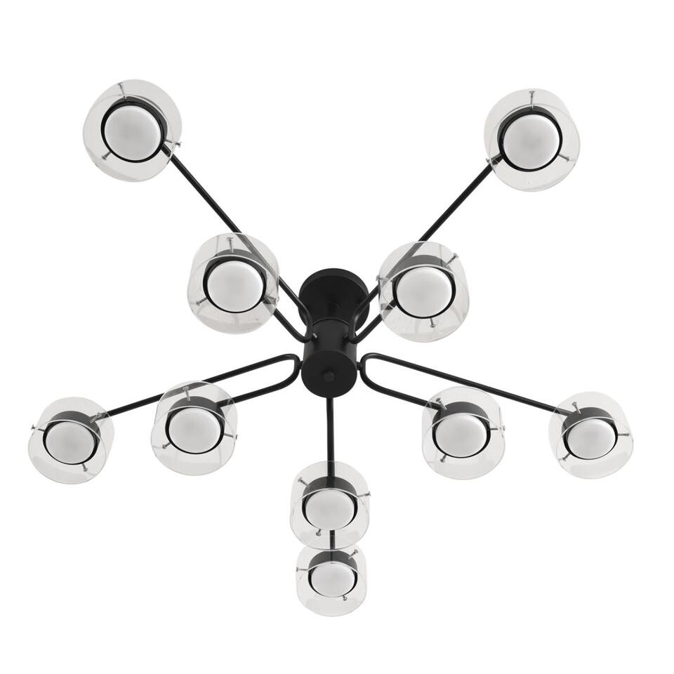 Фото №8  LUMION 8349/10C COMFI LN26 232 черный/прозрачный, металл/стекло Светильник потолочный LED GX53 10*7W 220V NATALINA