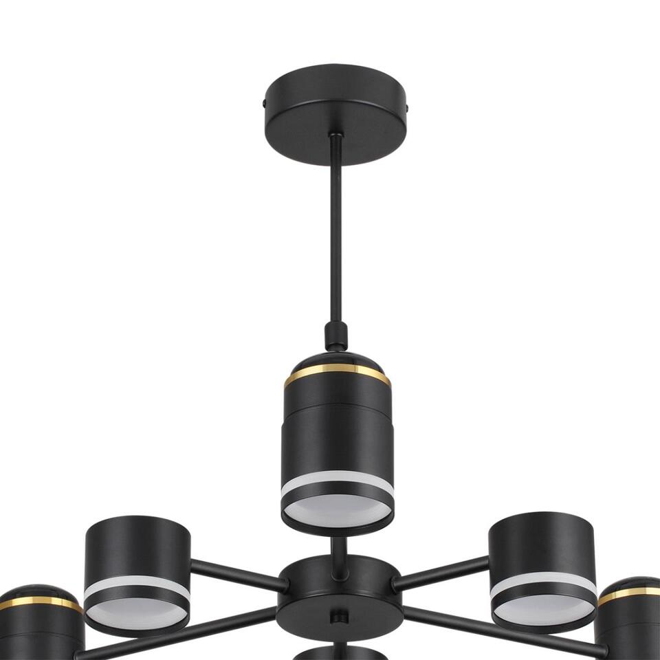 Фото №12  Люстра LUMION 8234/6C COMFI LN25 000 черный, металл/акрил Люстра потолочная GX53 LED 6*10W + LED-проектор 3*5W 2700К 220V VIRSAVA