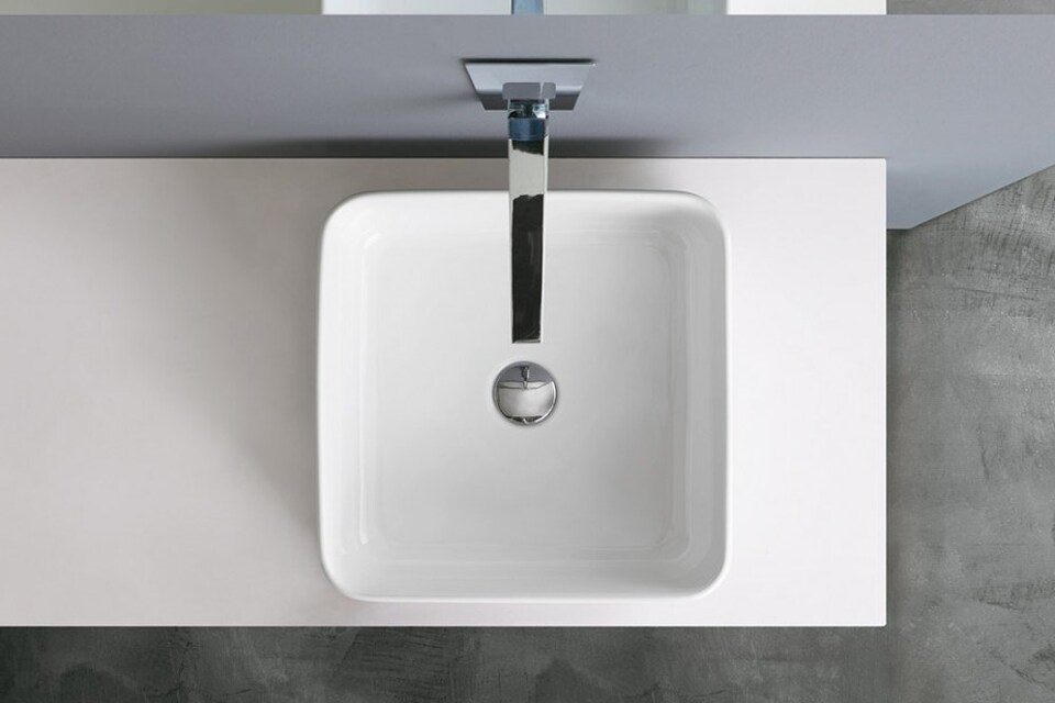 Фото №7  Раковина 40886 / PKU Althea Kuadro раковина накладная 40x40  Матовый черный Plus-Ton®