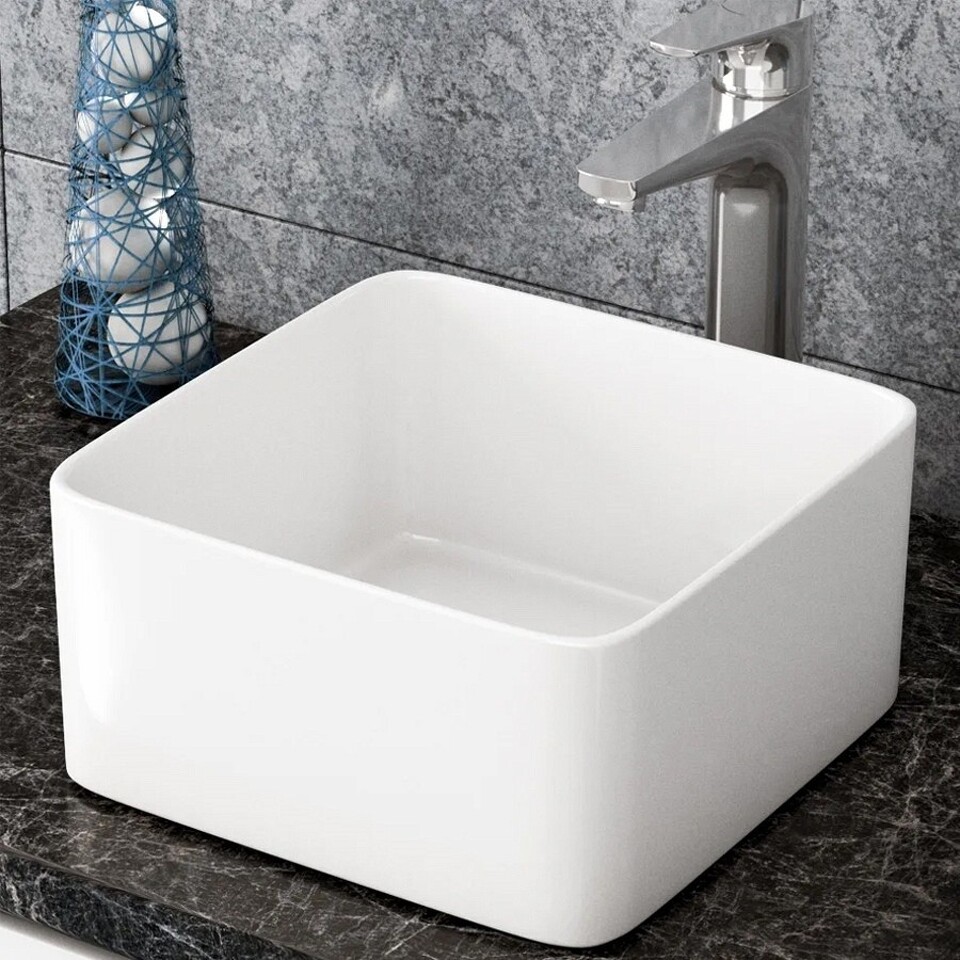 Фото №15  Раковина Teymi Раковина Helmi Mini 24 artceramic, накладная, белая T50303