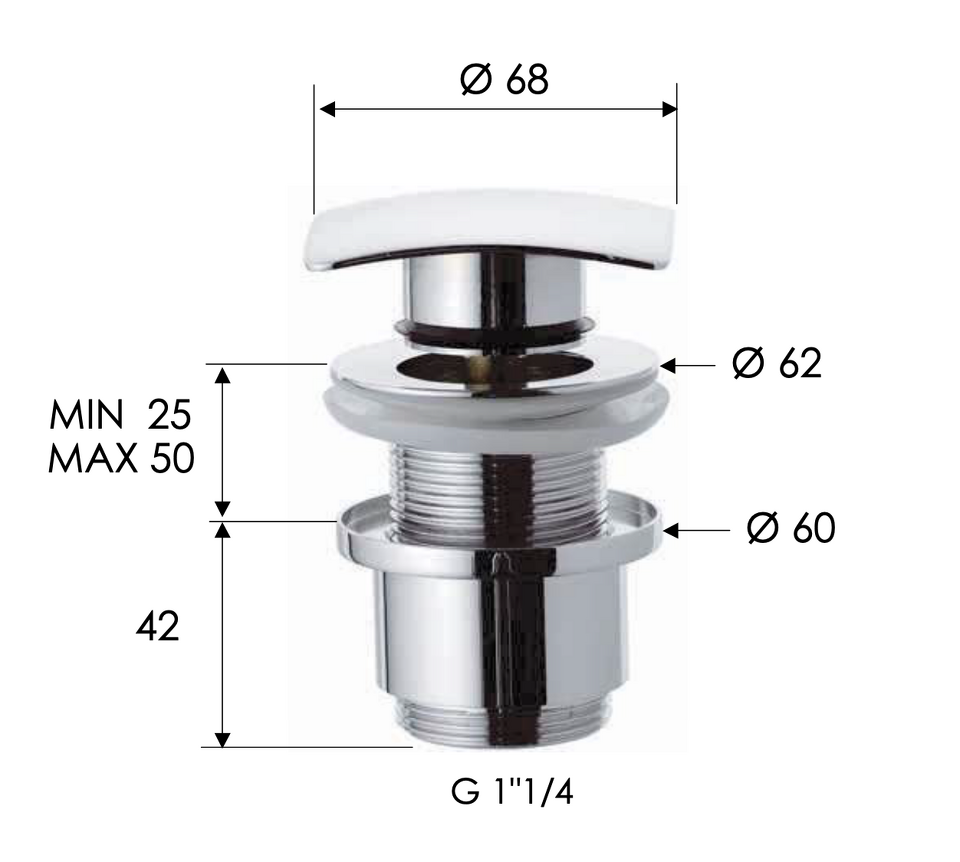 Фото №2  Донный клапан без перелива 1”1/4 Remer 904SCC2114