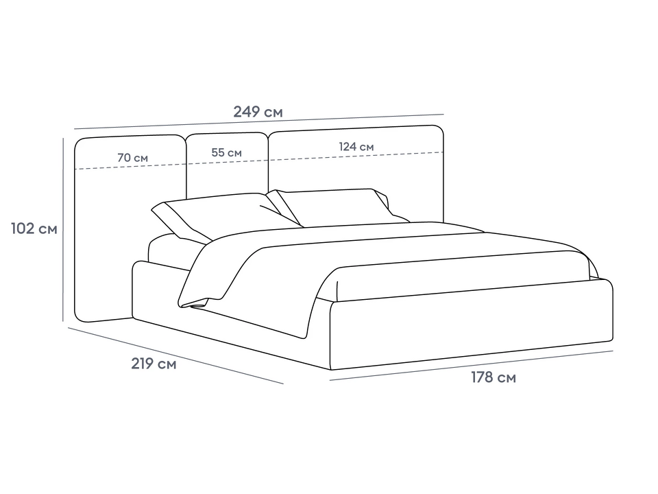 Фото №7  Кровать OGOGOHOME Кровать Atessa с подъемным механизмом