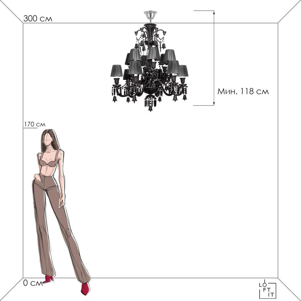 Фото №6  Подвесной светильник 10210/12 Black Подвесной светильник LOFT IT Zenith
