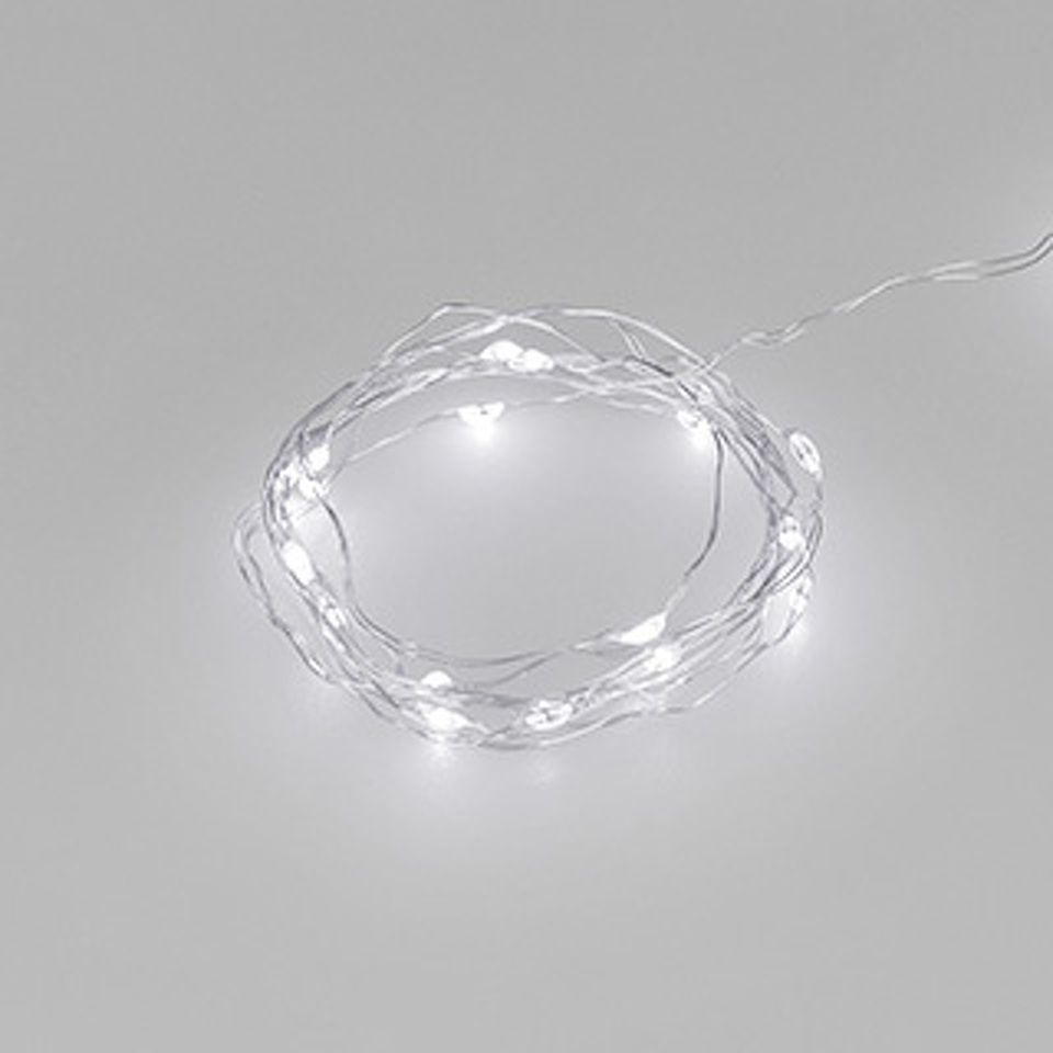 Фото №1  Ardecoled Светодиодная гирлянда ARD-DEW-HOME-2000-CLEAR-20LED-STD White6000 (3V, Battery Pack) ( IP20)
