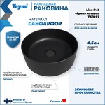 Превью фото №2  Раковина Teymi Раковина Lina D41 накладная, Черная Матовая T50197