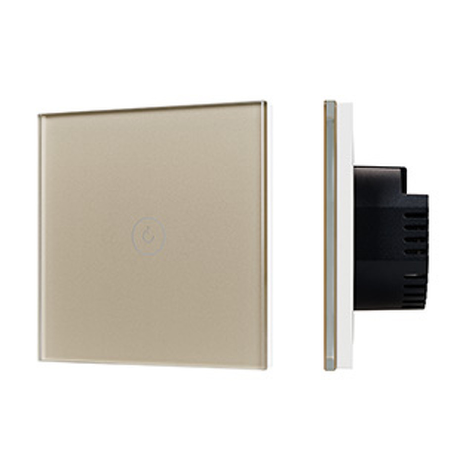 Фото №1  Arlight Выключатель сенсорный SWT-OMALI-S01-ZB-GD (250V, 10A, Zigbee) ( Стекло)