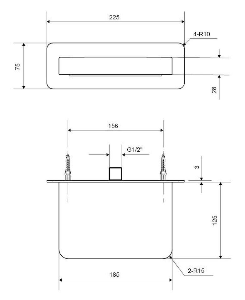 Фото №4  EXCELLENT Излив настенный Krotos AREX.8025BL (черный мат)