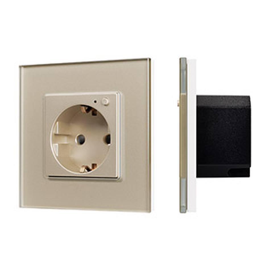 Фото №1  Розетка Arlight Розетка электрическая с Zigbee управлением SCT-OMALI-EUZB1-PL-GD (240V, 16A, Zigbee) ( -)