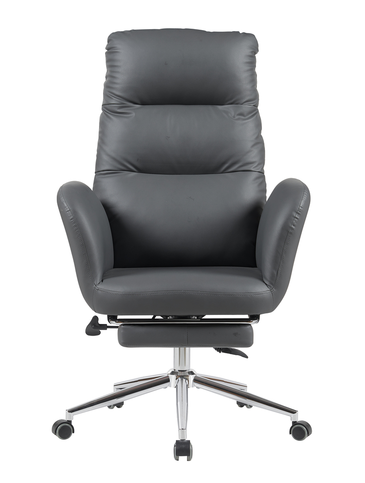 Фото №5  Кресло Кресло руководителя TopChairs Solid с оттоманкой серый
