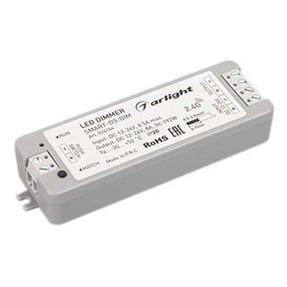 Фото №1  Arlight Диммер SMART-D3-DIM (12-24V, 8A, 2.4G) ( IP20 Пластик, 5 лет)