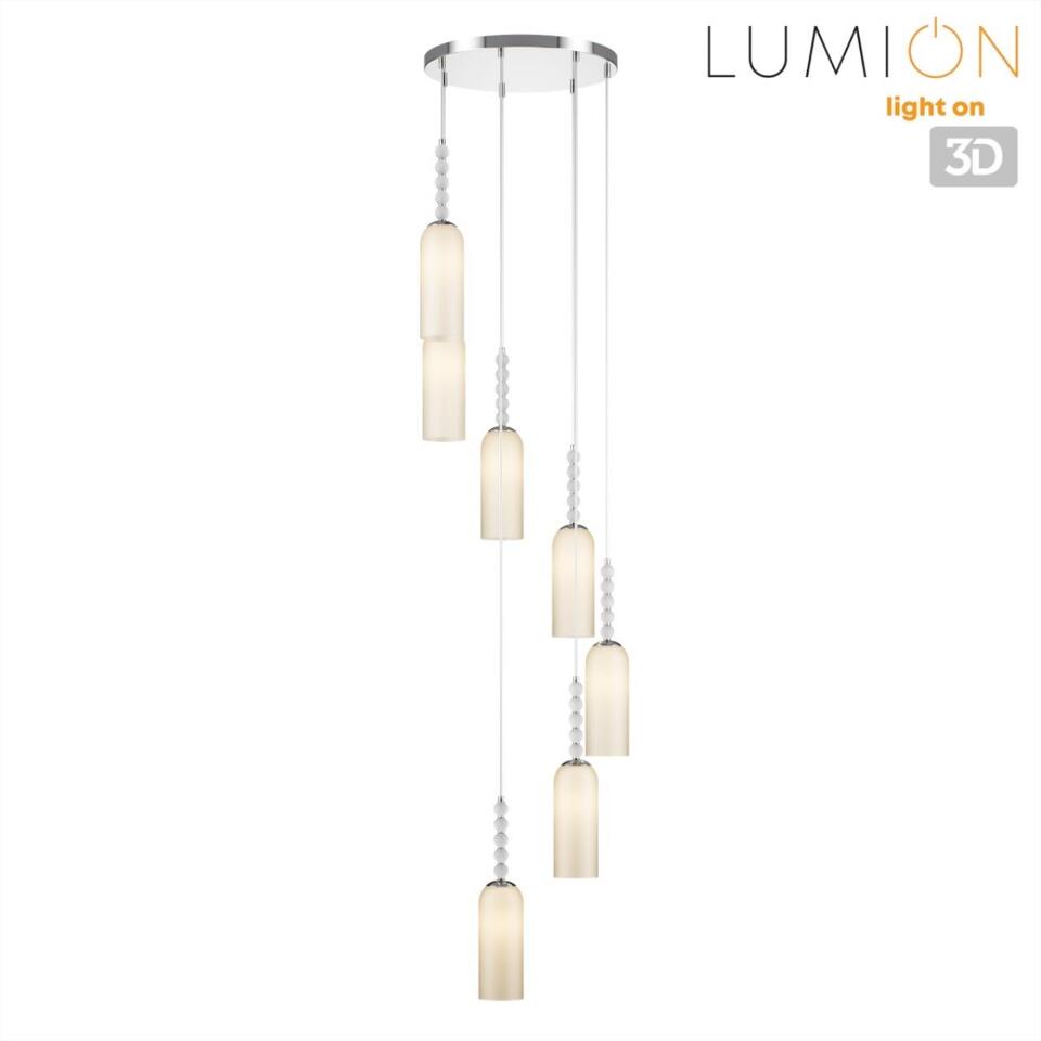 Фото №8  Люстра LUMION 8270/7A NEOCLASSI LN26 154 хром/белый, металл/стекло Люстра каскадная Е14 7*40W 220V TRACY