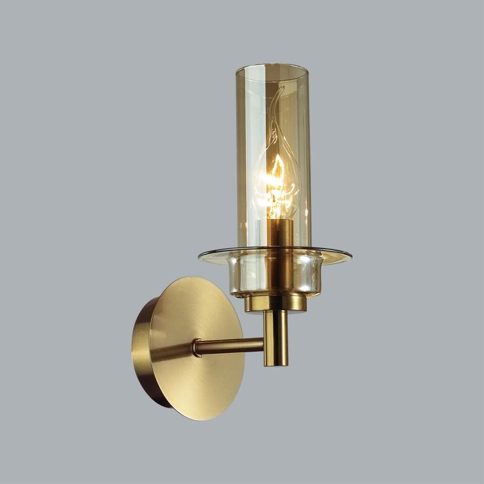 Фото №7  LUMION 6554/1W CLASSI LN26 097 бронза/коньячный/металл/стекло Бра E14 1*40W 220V MADONNA