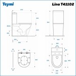 Превью фото №13  Унитаз Teymi Унитаз напольный Моноблок Lina безободковый, сиденье Дюропласт микролифт T41102