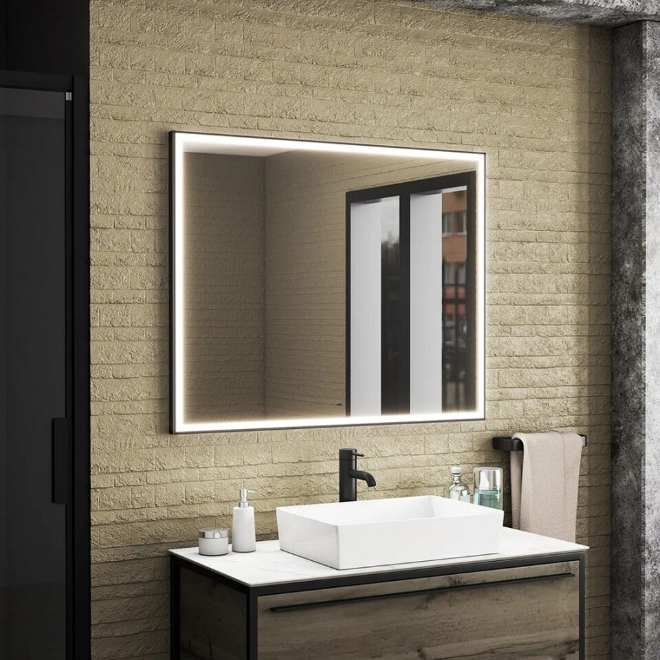 Фото №14  Teymi Зеркало Helmi 100х80, LED Black Edition, сенсор на взмах