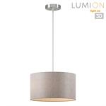 Превью фото №1  Подвесной светильник LUMION 8251/2 MODERNI LN26 530  никель/серый, металл/текстиль Подвес Е27 2*60W 220V NIKKI
