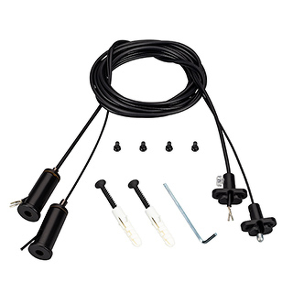 Фото №1  Arlight Подвес токопроводящий ARL-2x2m Set BLACK (Pad 15x2mm, 2x20AWG) ( провод 2x0.5)